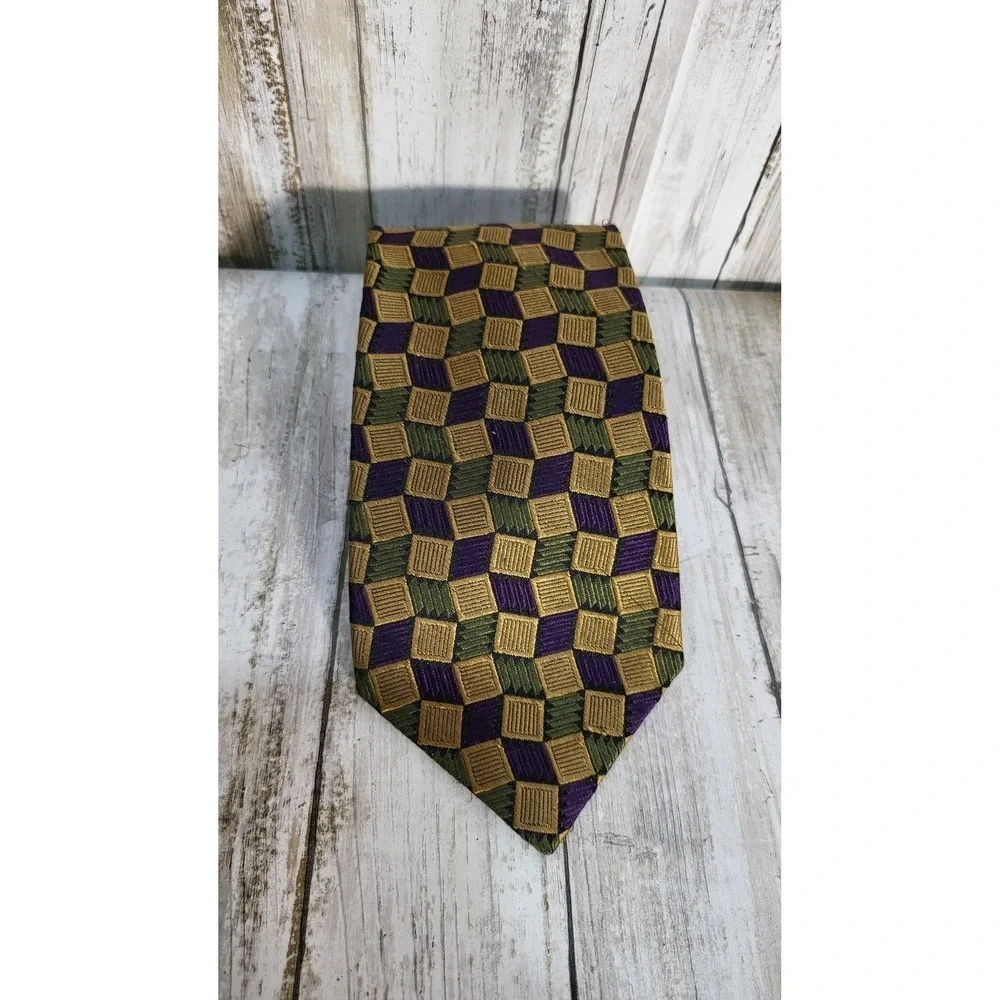 City of London Nordstrom Mens Silk Blend Geometric Pattern Neck Tie